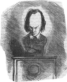 Caricature de Victor Hugo à la tribune
