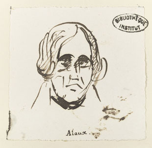 Portrait de Jean ALAUX Paris, Bibliothèque de l’Institut de France, Ms4198-N88.  © Réunion des musées nationaux, Agence Photographique 