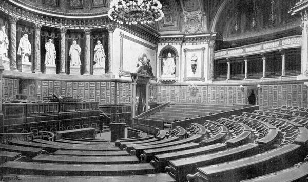 Salle des séances du Sénat sous la IIIè République (Procès de Paul Déroulède 1899)  