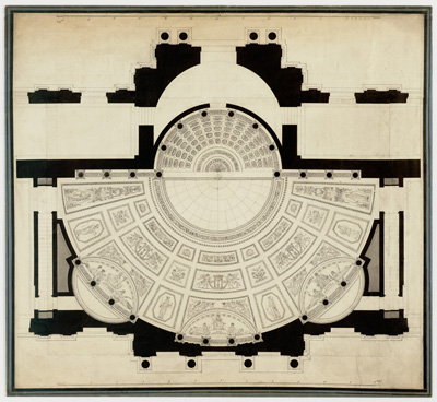 Plafond de l'hémicycle du Sénat conservateur dessiné par CHALGRIN
