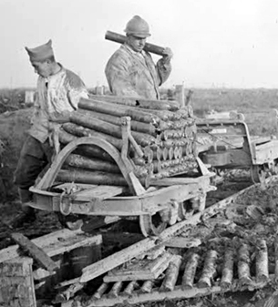 ECPAD - SPA 102 R 3845 - Front du Nord et de Flandre-occidentale. Ravitaillement en obus de 75 mm. - 28/10/1917 - Famechon, Edmond