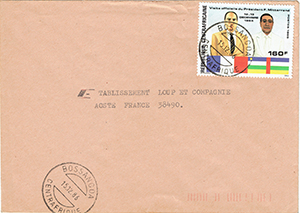  Enveloppe de Bossangoa (Centrafrique) pour Aoste (France), du 15 décembre 1986,