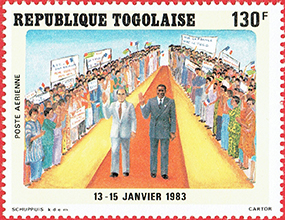  Timbre de la République togolaise à 130 F émis en 1983 