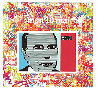 Couverture du bloc «mon timbre à moi» commandé par le parti socialiste avec comme titre «mon 10 mai»
