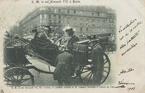 "S.M. Le roi Edouard VII à Paris", carte postale, 1903, fonds Lefébure