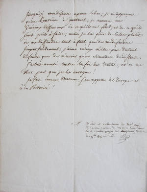 Lettre manuscrite autographe du maréchal Ney